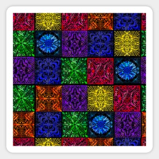 Bohemian Granny Square Afghan Pattern Sticker